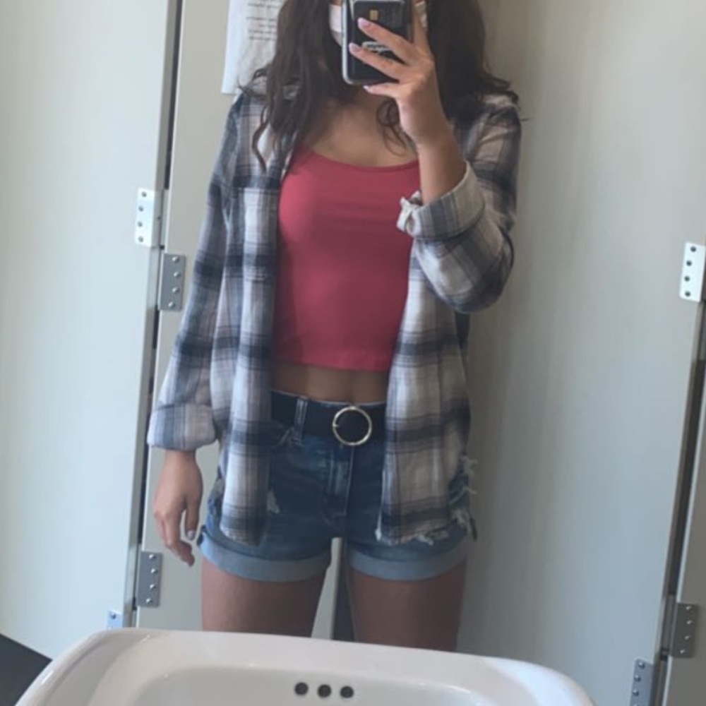 Black and white flannel. Size small. Hollister.